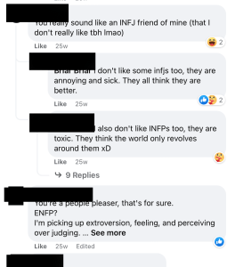 Myers-Briggs Facebook Group Discussion